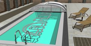 Aluroof model Simple - niskie zadaszenie basenu