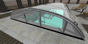 Aluroof model Simpe - niska linia zadaszeń basenowych