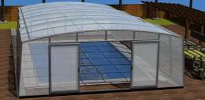 Aluroof model Lofty - szerokie wejscie