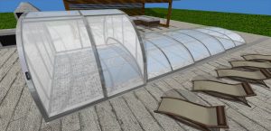 Aluroof Model Cosy zadaszenie zasunięte
